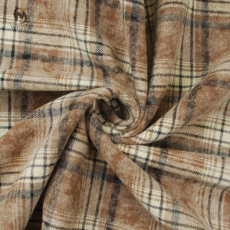 Flannel Fabric Manufacturer - Vintage Pigment Print Cotton Plaid Flannel