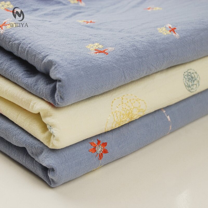 Embroidery Fabric Manufacturer - OEM Custom Washed Cotton Fabric for Dresses