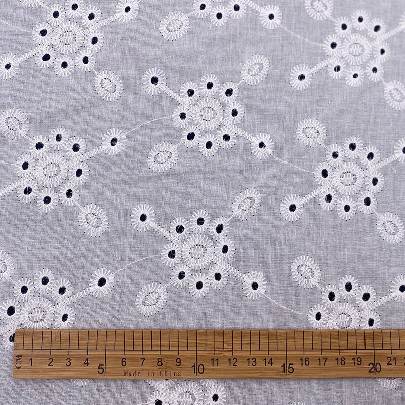 Lace Fabric Manufacturer - Custom Color Sheer Voile Thick Cotton Lace Fabric