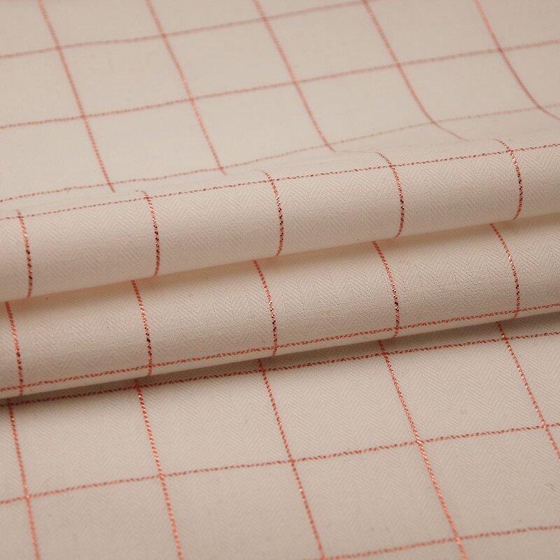 Lurex Fabric Manufacturer - Soft Check Plaid Rayon Lurex Crepe Fabric