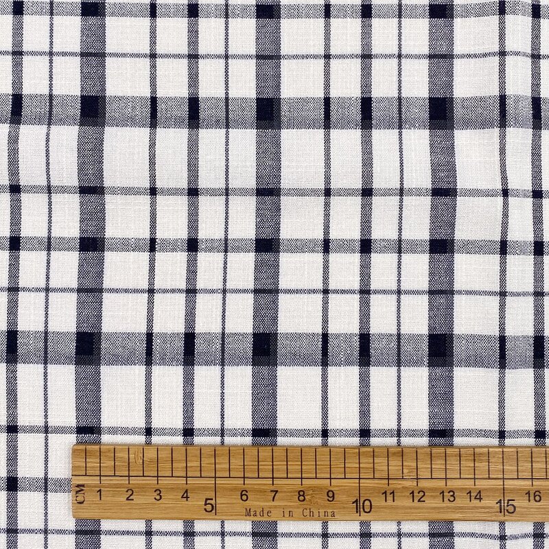 Linen Fabric Manufacturer - Black White Yarn Dyed Linen Look Slub Fabric