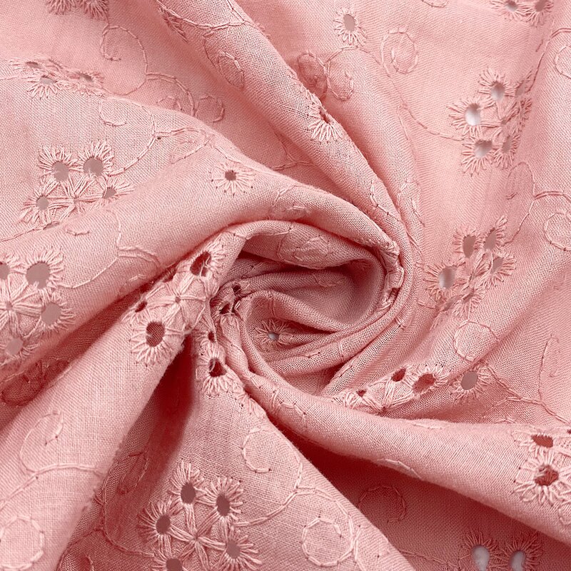 Embroidery Fabric Manufacturer - Hollow Out Woven Guipure 60s Voile Cotton Fabric