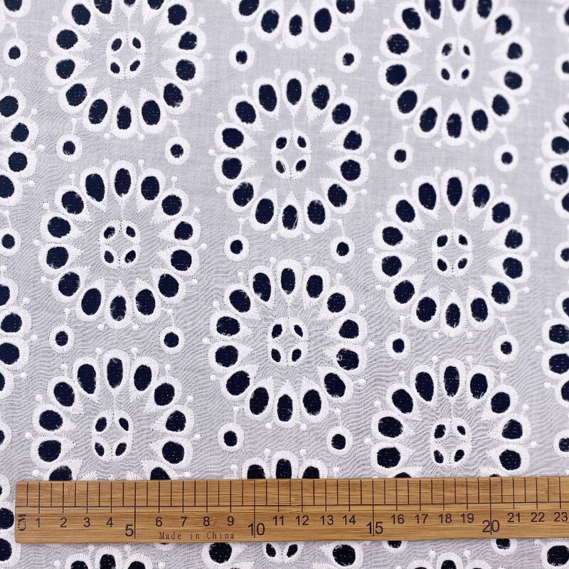 Lace Fabric Manufacturer - Sunflower Dry White Cotton Voile Lace Fabric