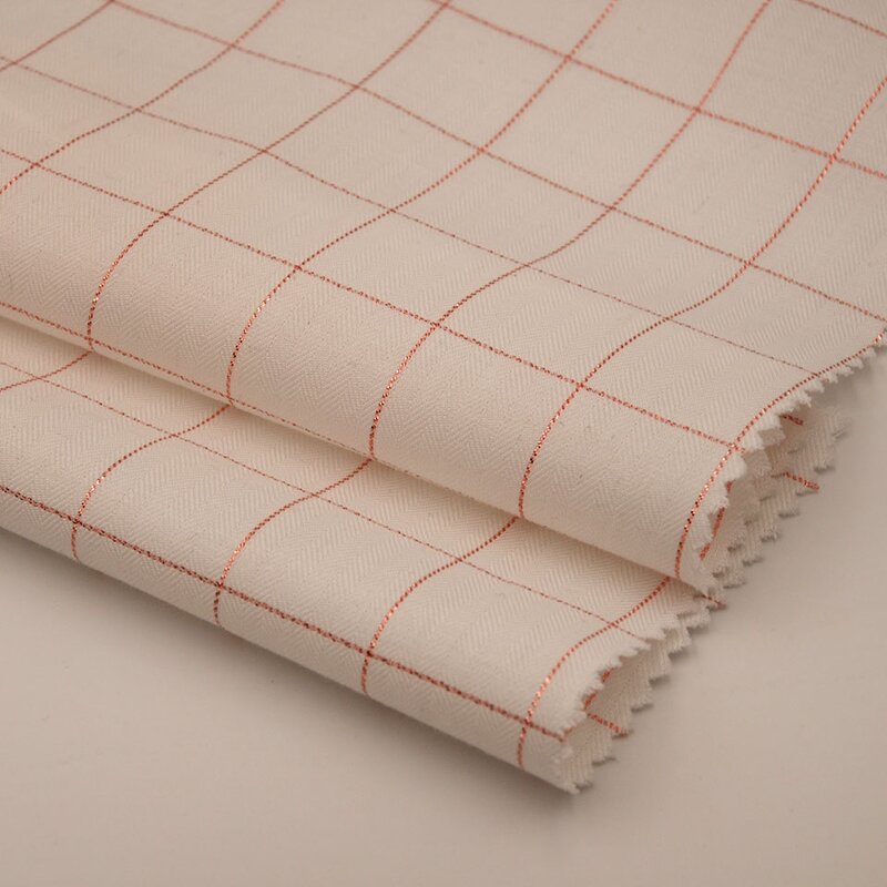 Lurex Fabric Manufacturer - Soft Check Plaid Rayon Lurex Crepe Fabric