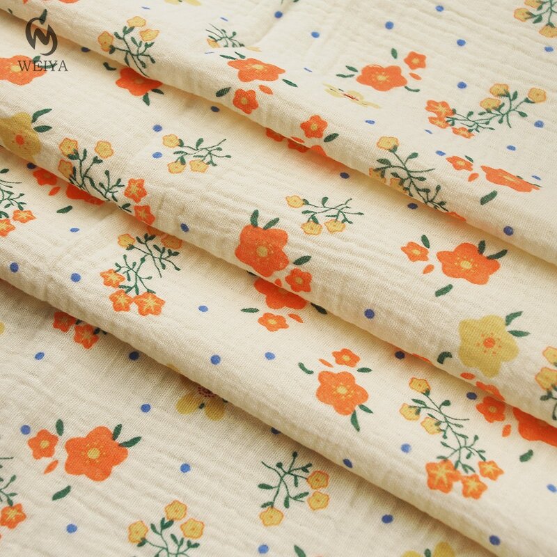 Printed Fabric Manufacturer - Wholesale Baby Cloth Floral Cotton Muslin Fabric