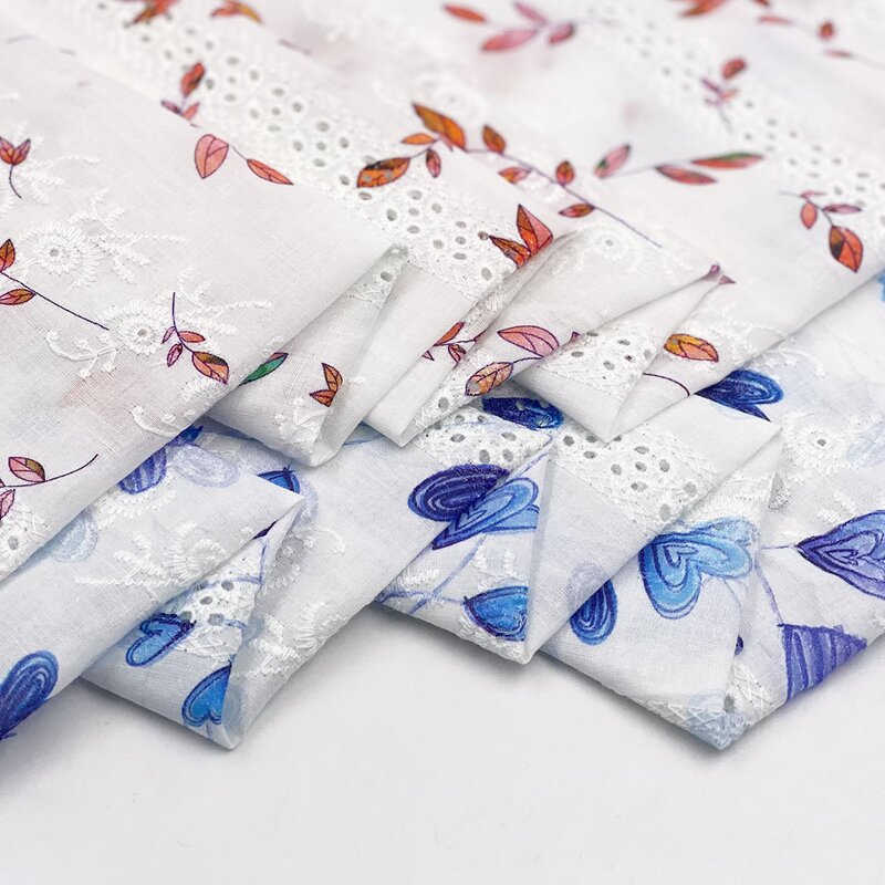 Lace Fabric Manufacturer - High Quality Hollow Out Floral Cotton Voile Fabric