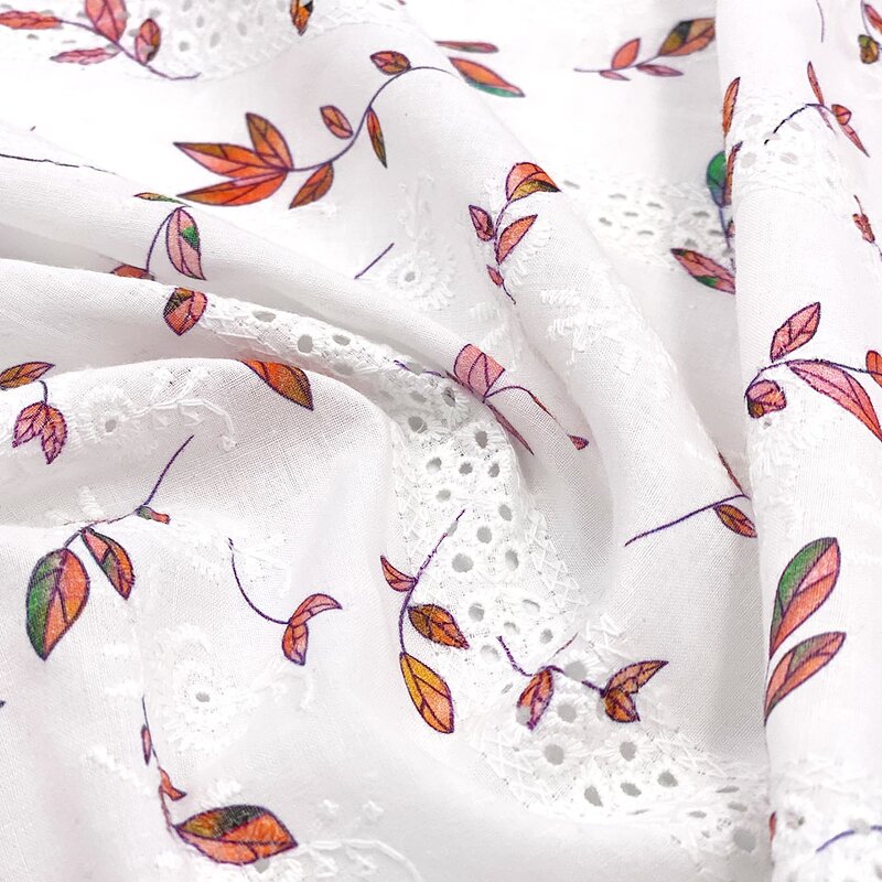 Lace Fabric Manufacturer - High Quality Hollow Out Floral Cotton Voile Fabric