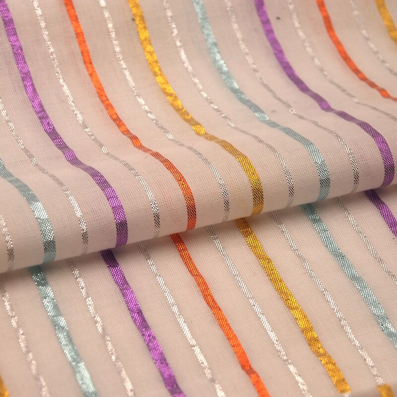 Lurex Fabric Manufacturer - Soft Thick Metallic Yarn Dyed Cotton Fabric