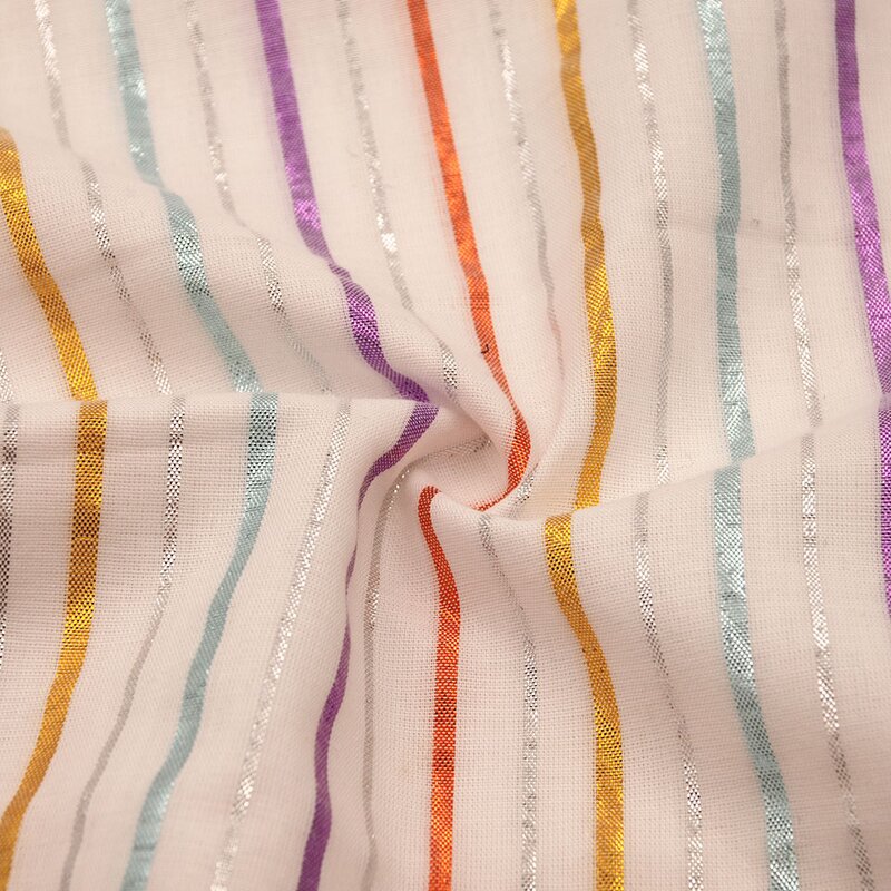 Lurex Fabric Manufacturer - Soft Thick Metallic Yarn Dyed Cotton Fabric