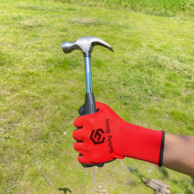 Nitrile Gloves Manufacturer - Customized 13g Polyester Waterproof Safety Gloves