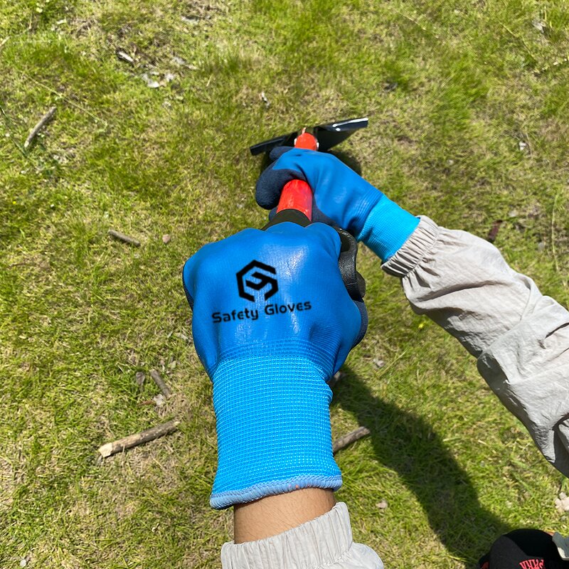 Winter Gloves Manufacturer - 13+7 Gauge Latex Sandy Double Coated Gloves