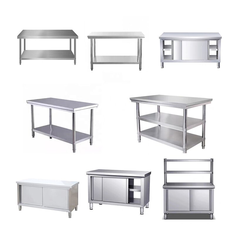 Stainless Steel Cabinet Manufacturer - Commercial Double Sliding Door Workbench