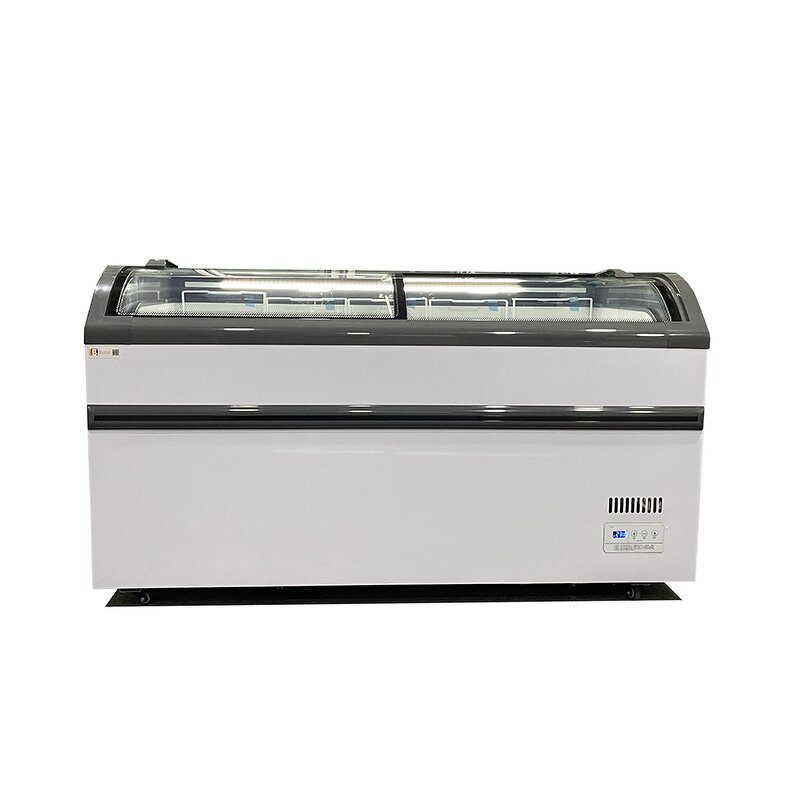 Display Freezer Manufacturer - Single-Temperature Curved Glass Island Freezer