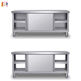 Stainless Steel Workbench Manufacturer - Adjustable Height Sliding Door Table