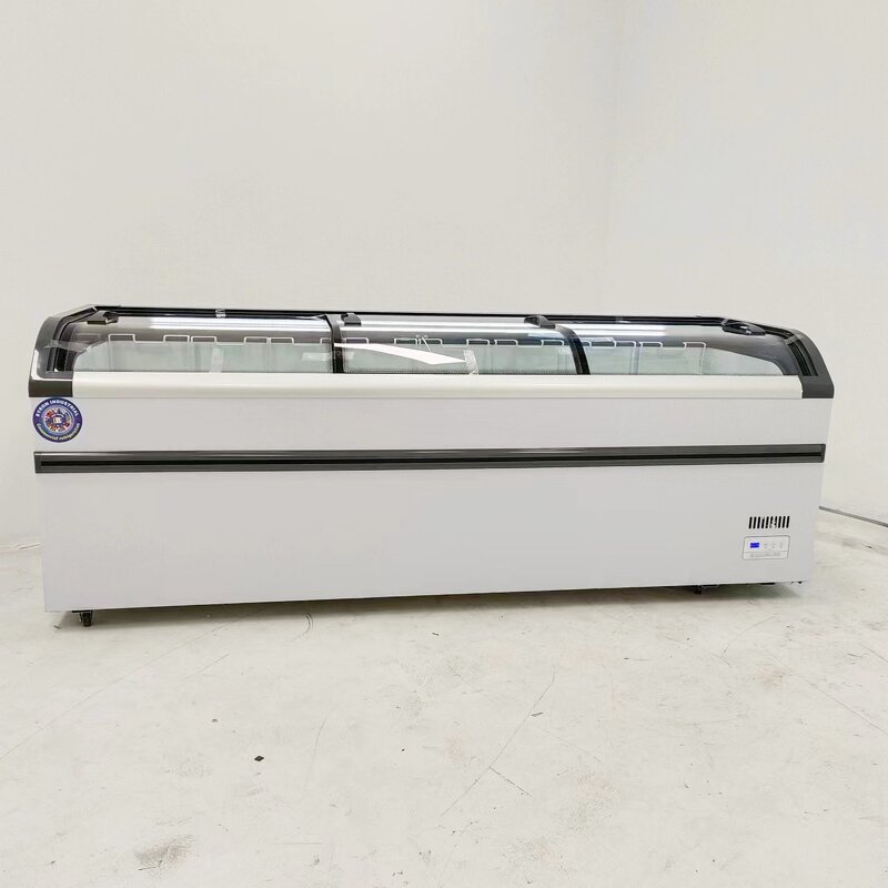 Display Freezer Manufacturer - Single-Temperature Curved Glass Island Freezer