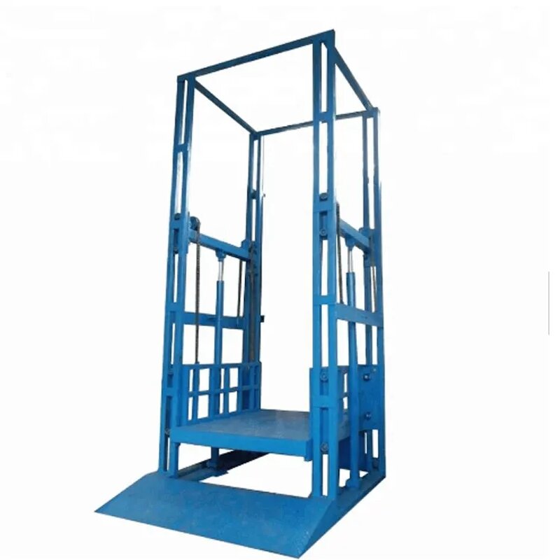 Freight Elevator Manufacturer - Warehouse Guide Rail Hydraulic Cargo Lift