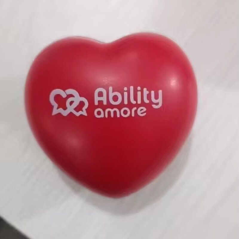 Stress Ball Factory - OEM Wholesale 6.3cm Logo Printed Squeeze Toys Pu Material Love Stress Ball