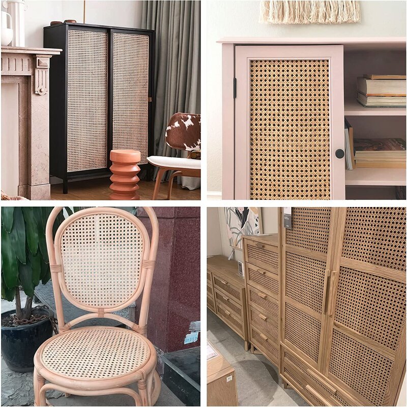 Rattan Webbing Factory - OEM Wholesale Furniture Decoration Natural 23.6 Inch Open Mesh Cane Roll