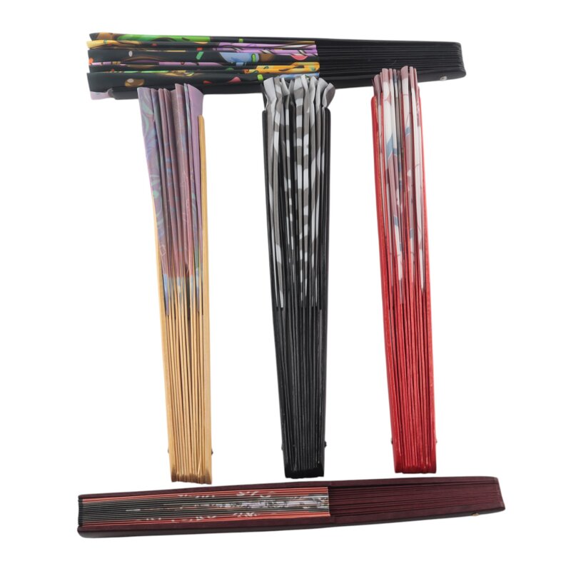 Folding Hand Fan Factory - OEM Custom 33cm 13 Inch Big Size UV Glow Rave Bamboo Decorate