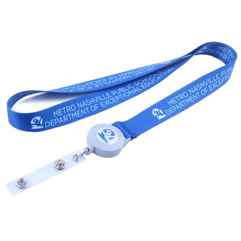 Retractable Lanyard Factory - OEM Hot Sale Blue Reels Key Chains Neck Band for Id Badge Holder