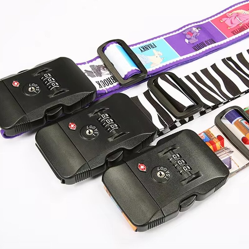 Suitcase Bind Strap Factory - OEM Promotional Adjustable TSA Lock Scale Luggage Strap Belt