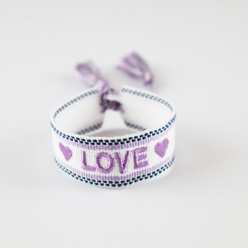 Braided Bracelets Factory - OEM High Quality Custom Name Bride Knitted Word Adjustable Woven Embroidery Tassel
