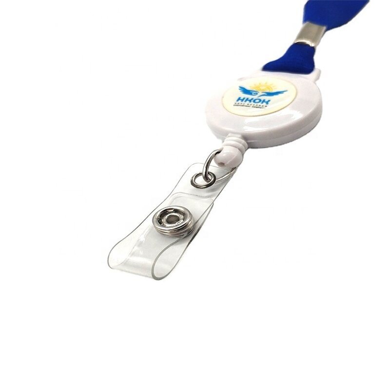 Retractable Lanyard Factory - OEM Hot Sale Blue Reels Key Chains Neck Band for Id Badge Holder