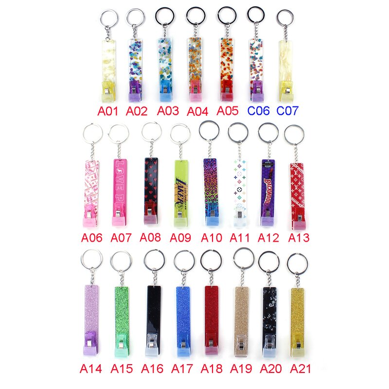 Card Grabber Factory - OEM Hot Sale Custom Logo Atm Acrylic Material Keychain Credit Card Puller for Long Nails