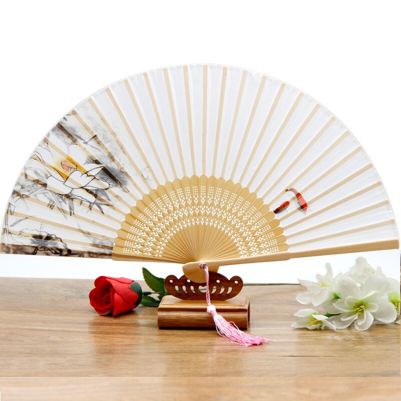 Silk Fan Factory - OEM High Quality Custom Logo 21-23cm Mini Hand-held Chinese Bamboo Rib