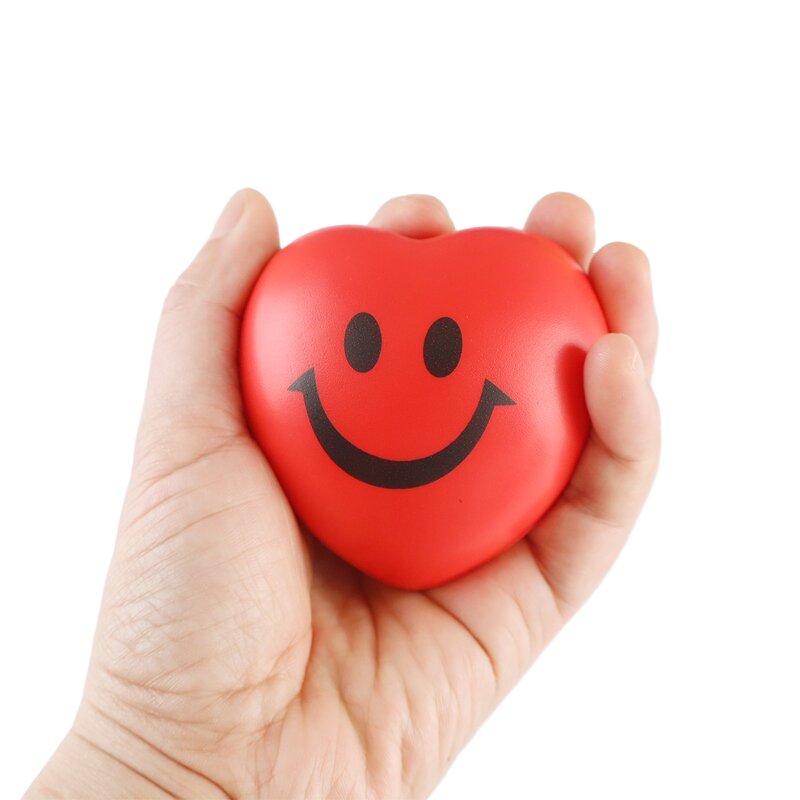 Heart Stress Ball Factory - OEM Promotional Custom Red Heart Shape Soft PU Foam Anti Squishy Toys