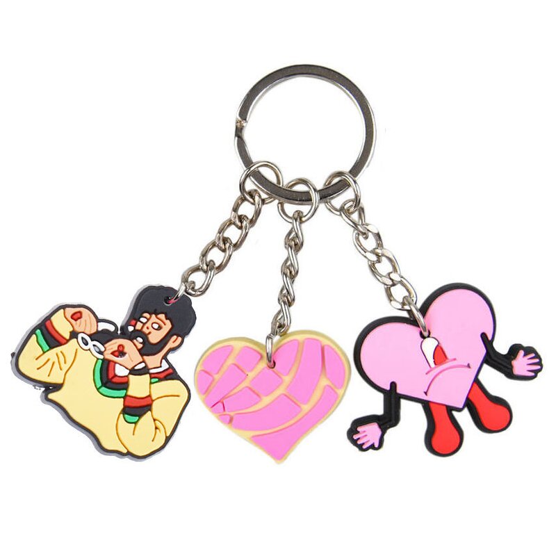 Keychain Factory - OEM Wholesale Promotional Custom 3d Cute Rubber Key Chains With Metal Key Ring