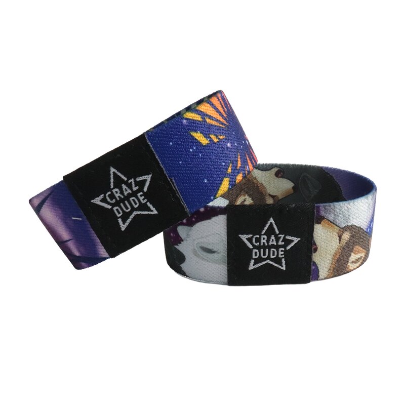 Elastic Fabric Bracelet Factory - OEM Custom Full Color Printing Polyester Event Poly-Elastic Wristbands