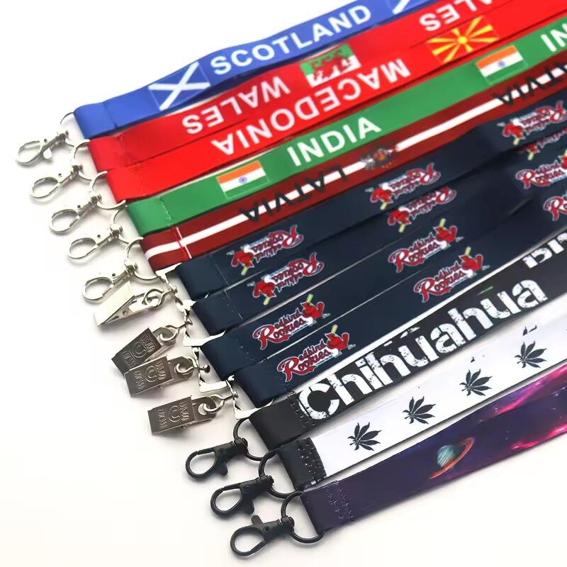 Custom Lanyards Factory - OEM High Quality Polyester Phone Printed Design Sublimation Woven Wrist