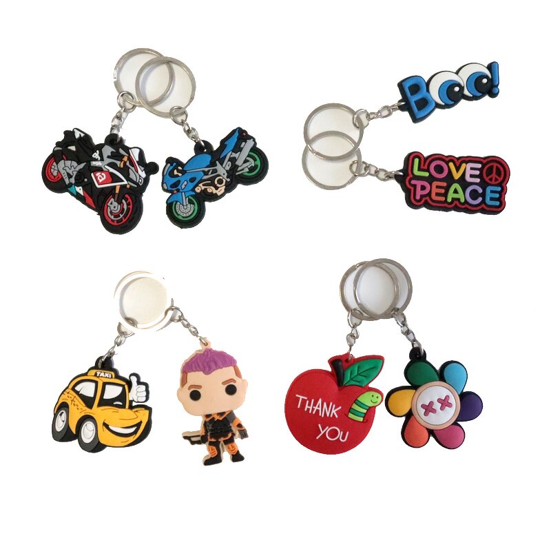 PVC Keychain Factory - OEM Custom Keychain Key Rings Soft 2D 3D Keychain Keyring