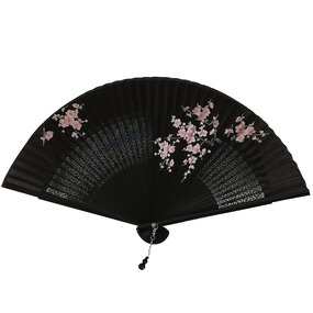 Hand Held Fan Factory - OEM High Quality Mini Chinese Bamboo Rib Customized Logo Silk Fan