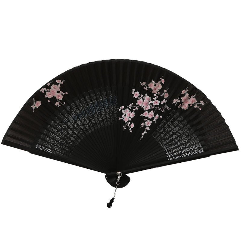 Hand Held Fan Factory - OEM High Quality Mini Chinese Bamboo Rib Customized Logo Silk Fan