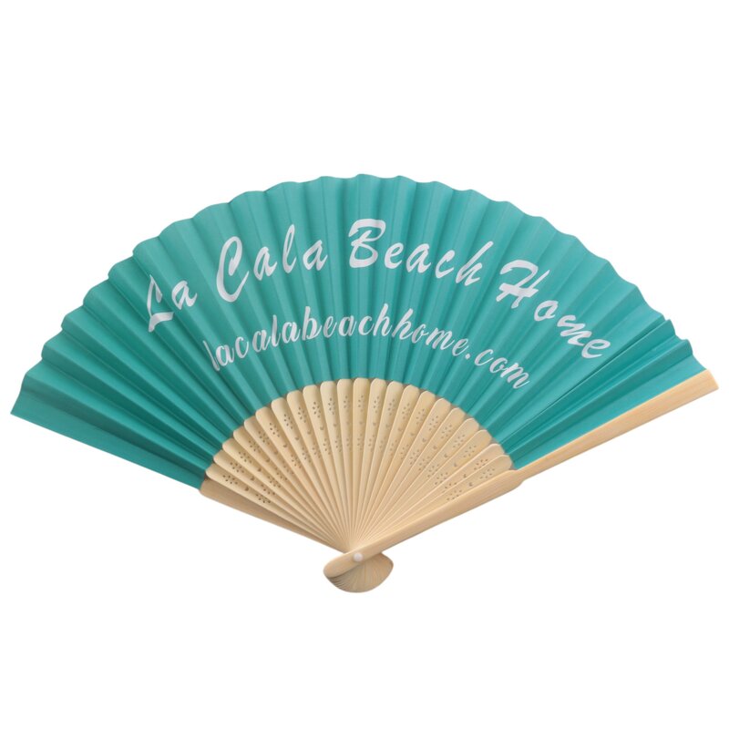 Folding Hand Fan Factory - OEM Custom 33cm 13 Inch Big Size UV Glow Rave Bamboo Decorate