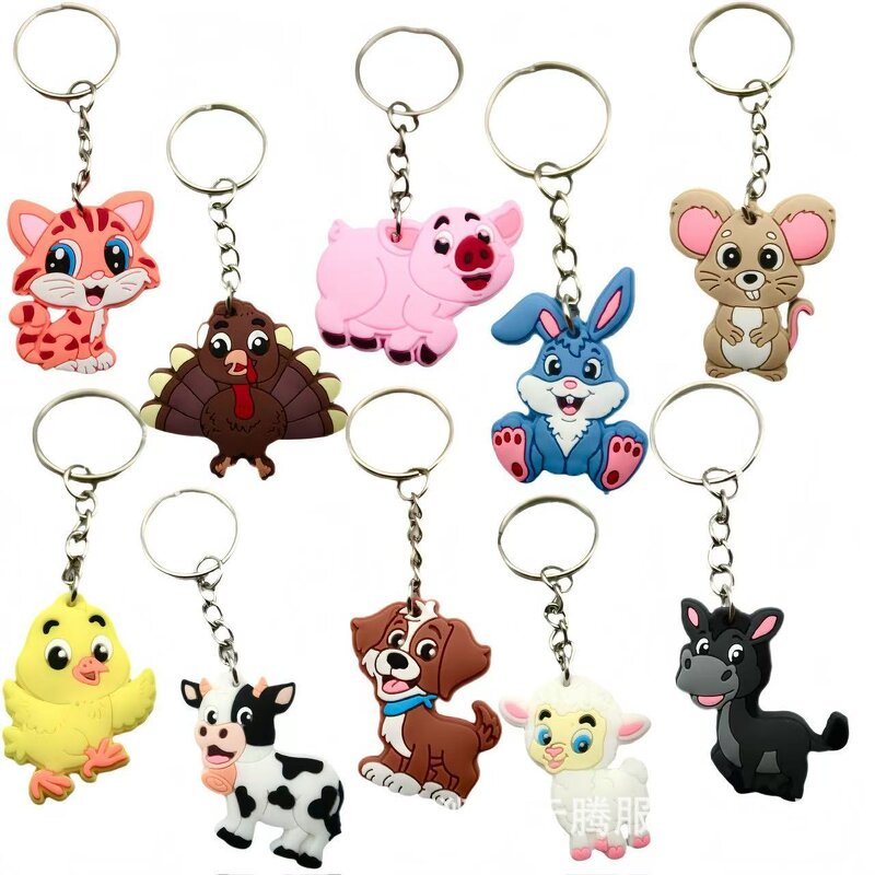 Silicone Keychain Factory - OEM Sanri 3D Anime Cinnamon Dog Plastic Rubber PVC with Ring