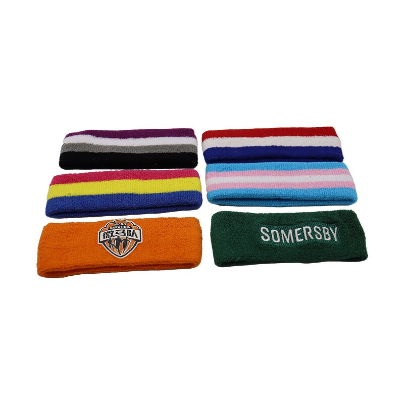 Sweatband Factory - OEM 2025 Soft Cotton with Logo Colorful Thin Wrist Band for Running
