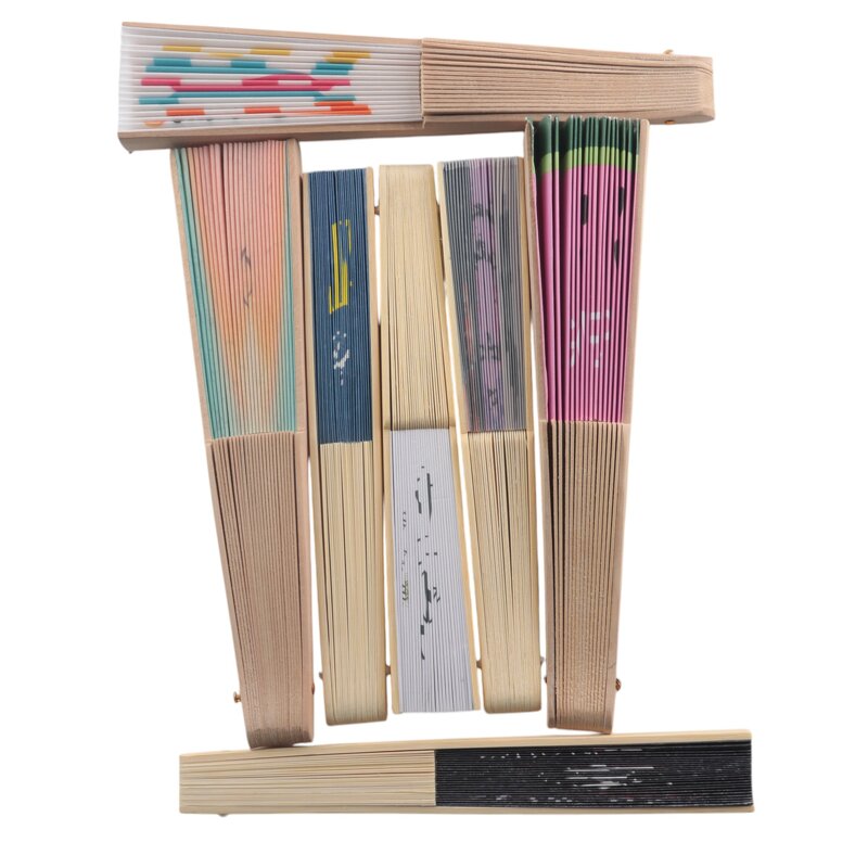 Folding Hand Fan Factory - OEM Custom 33cm 13 Inch Big Size UV Glow Rave Bamboo Decorate