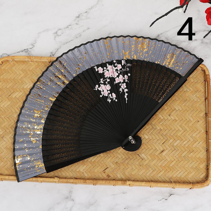 Hand Held Fan Factory - OEM High Quality Mini Chinese Bamboo Rib Customized Logo Silk Fan