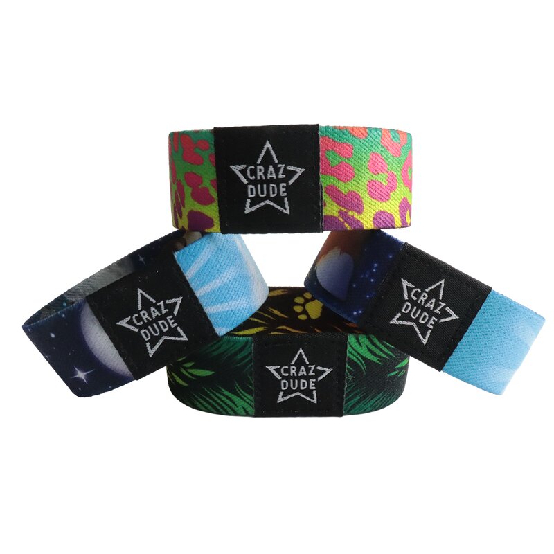 Elastic Fabric Bracelet Factory - OEM Custom Full Color Printing Polyester Event Poly-Elastic Wristbands