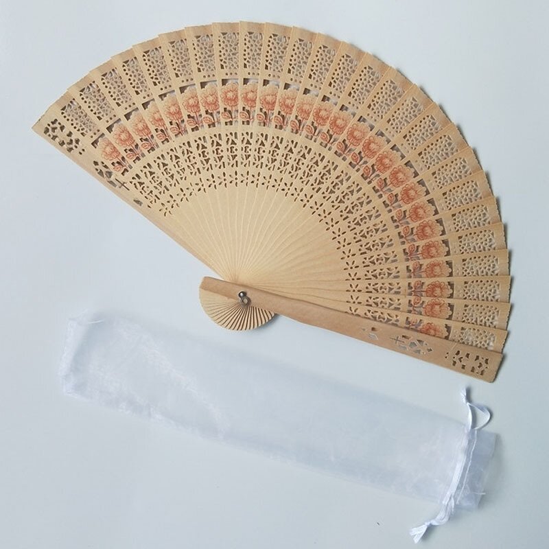 Hand Held Fan Factory - OEM Customer Logo High Quality One Side Printing Bamboo Rib Mini