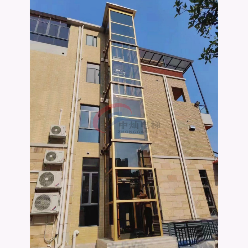 Passenger Elevator Manufacturer - 400-600kg Hydraulic Panoramic Villa Elevator