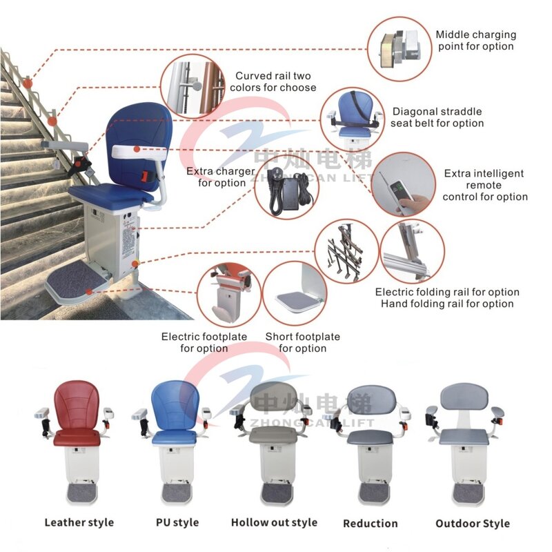 Stairlift Manufacturer - Electric Curved Rail Chair Lift for Old Person