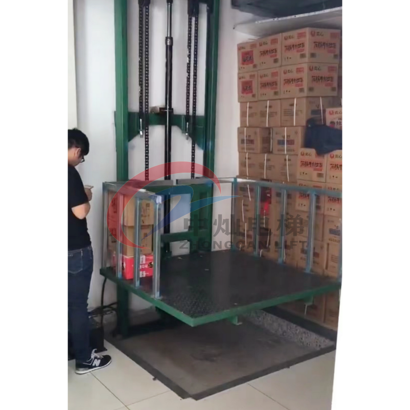 Freight Elevator Manufacturer - CE 4-8m Hydraulic/Electric Guide Rail Lift