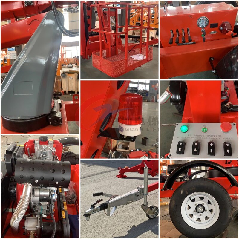 Boom Lift Manufacturer - 360 Swivel Trailer Mounted Mini Cherry Picker Lift