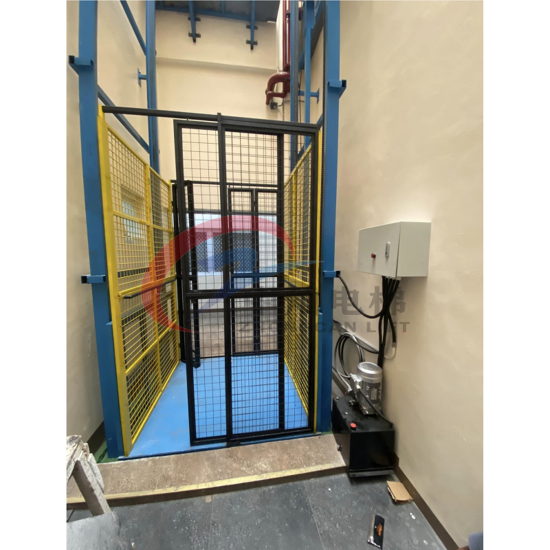 Cargo Lift Platform Manufacturer - Hydraulic Wall Mounted Double Guide Rail Lift