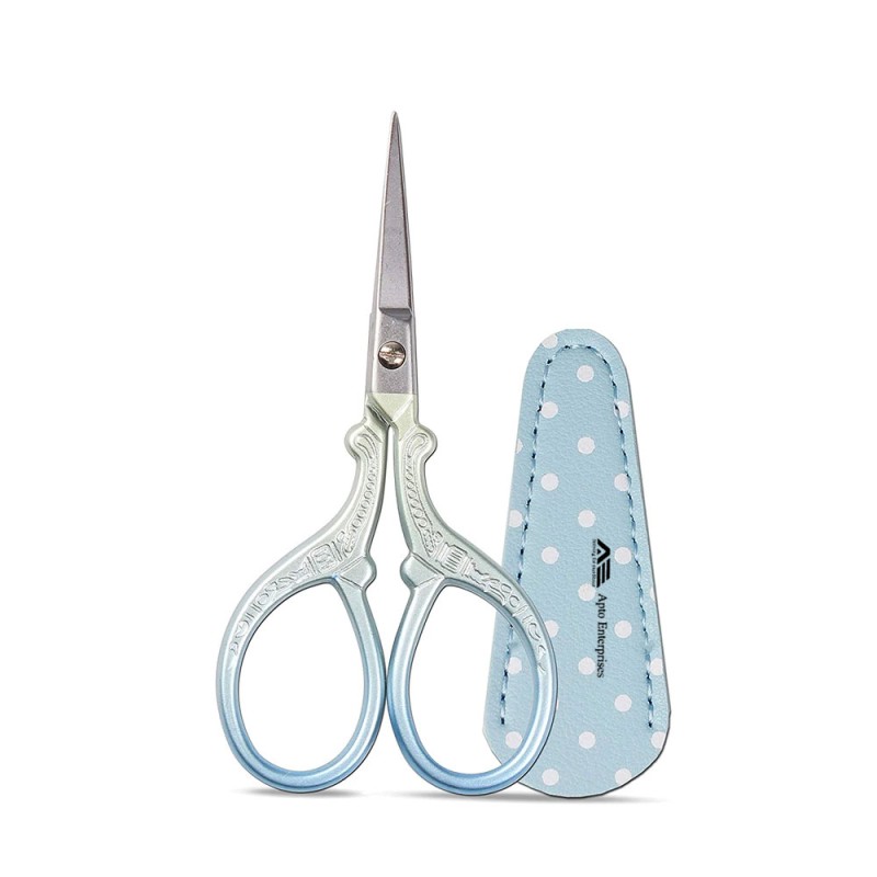 Eyebrow Spring Micro Scissors Straight and Curved Tip Micro Spring Scissors for Baby Nail Cutting and Eyebrow Cutting
