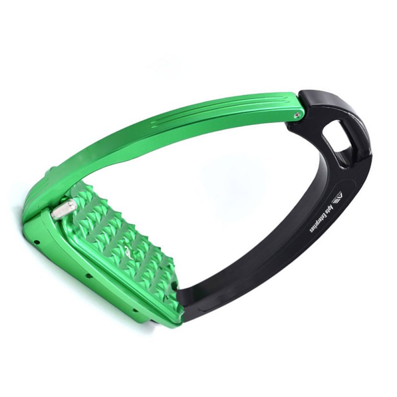 Tech Stirrups Safety Venice Sloped 12 X 6.5cm Lightweight Green and Black Riding Stirrups High-Quality Equestrian Equipment